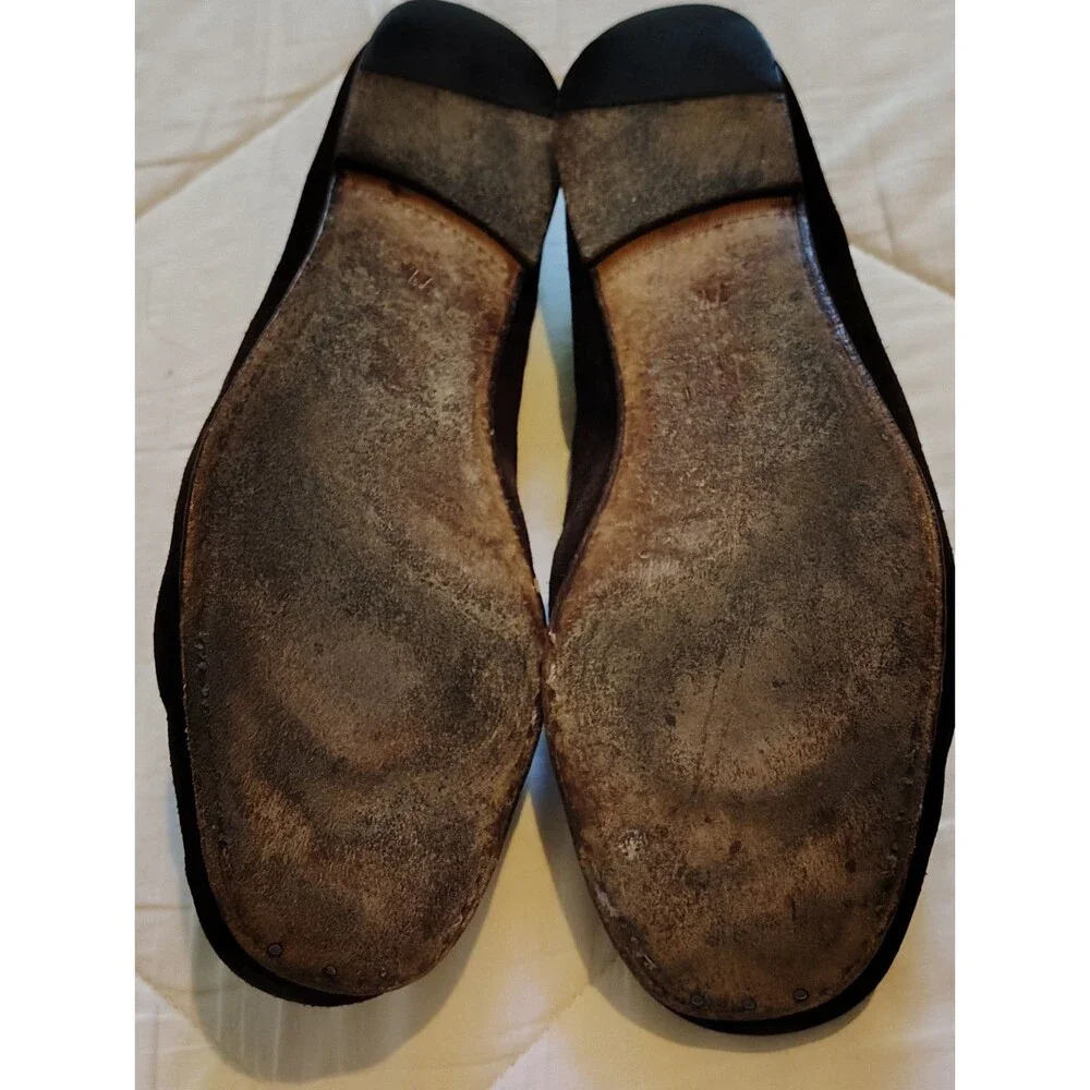 GUCCI Dark Brown Suede Bamboo Tassel Drivers Loafers Mens Size 7.5 D Made in...